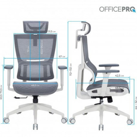Офісне крісло OfficePro Elegant OC660 Dark Gray (OC660-W-DG-DG)