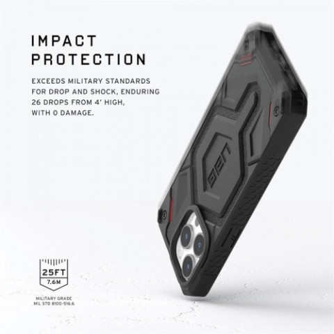 Чохол-накладка Urban Armor Gear Monarch Pro Magsafe для Apple iPhone 15 Pro Kevlar Black (114221113940)