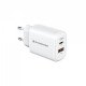 Зарядний пристрій ArmorStandart AR-T252WEU 25W GaN USB-C+ USB-A White (ARM89532)