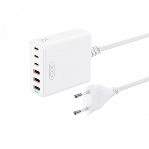 Мережевий зарядний пристрій XO L133 (3USB-С, 3USB, 3А) PD, QC 3.0 White (L133.white)