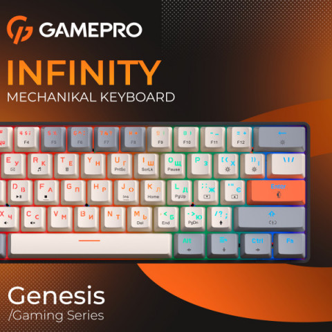 Дротова механічна клавіатура GamePro MK130 V2 Infinity QLAB Sakura Black (MK130-V2-B-QS) Купити в Україні