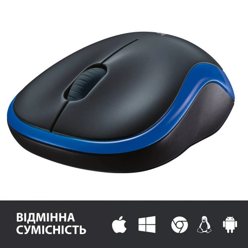 Мишка бездротова Logitech M185 (910-002239) Blue USB