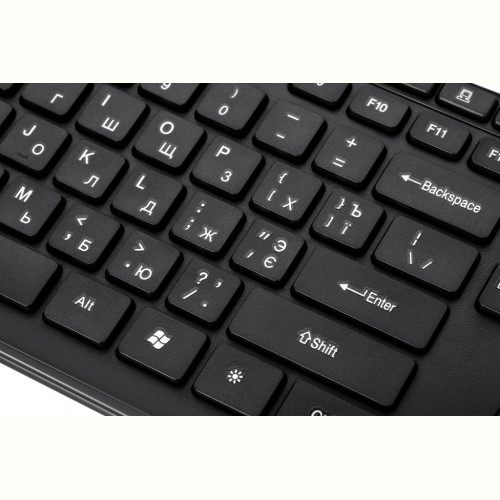 Клавіатура бездротова 2E KS210 Slim WL Ukr (2E-KS210WB) Black USB
