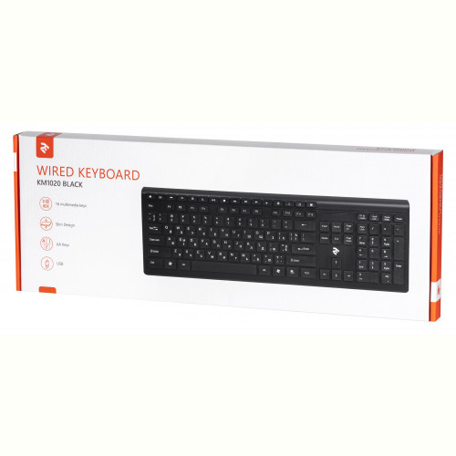Клавіатура бездротова 2E KS210 Slim WL Ukr (2E-KS210WB) Black USB