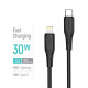 Кабель ColorWay USB Type-C - Lightning (M/M), textured PVC, 3А, 2 м, Black (CW-CBPDCL095-BK)