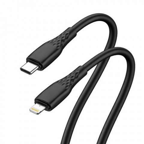 Кабель ColorWay USB Type-C - Lightning (M/M), textured PVC, 3А, 2 м, Black (CW-CBPDCL095-BK)