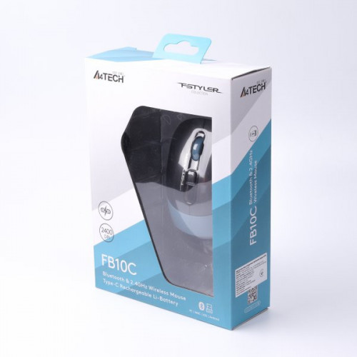 Миша бездротова A4Tech Fstyler FB10C (Ash Blue), USB, колір попелясто-синій