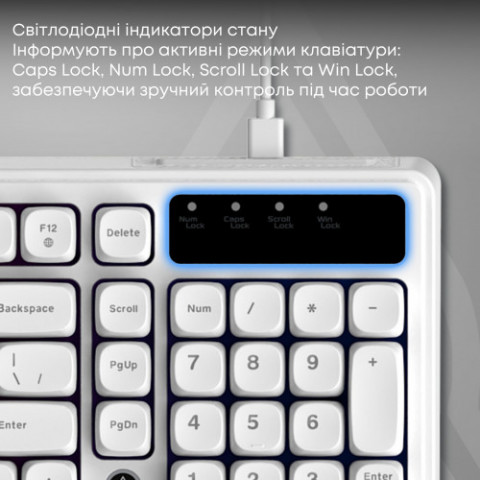 Клавіатура Ajazz AF98 Black USB-C White (AF98-W)
