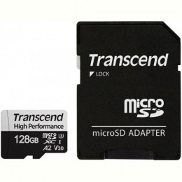 Карта пам`ятi MicroSDXC 128GB UHS-I/U3 Class 10 Transcend 330S R100/W85MB/s + SD-адаптер (TS128GUSD330S)