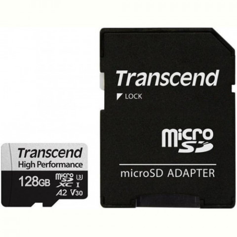 Карта пам`ятi MicroSDXC 128GB UHS-I/U3 Class 10 Transcend 330S R100/W85MB/s + SD-адаптер (TS128GUSD330S)