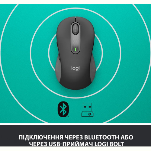 Мишка бездротова Logitech Signature M650 L (910-006236) Graphite USB