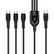 Кабель ColorWay Lightning + micro USB + USB Type-C (M/M), 3.0 А, 1.2 м, Black (CW-CBPDU3060-BK)