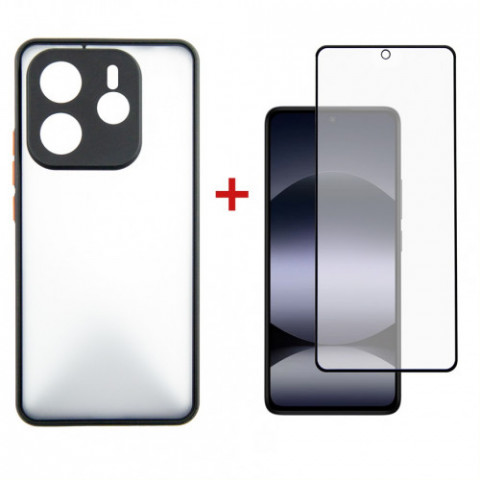 Чохол-накладка Dengos Matt для Xiaomi Redmi Note 14 5G Black (DG-KM-127) + захисне скло