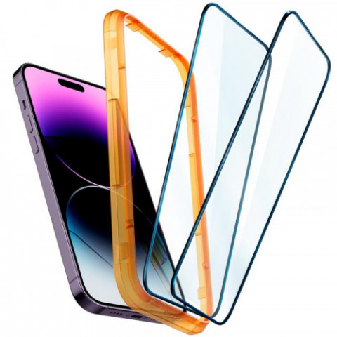 Захисне скло Spigen Glas.tR AlignMaster FC для Apple iPhone 14 Pro Max, Black, 2шт (AGL05204)
